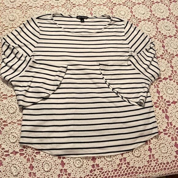 J. Crew Navy & White Striped Top Small - Picture 3 of 5